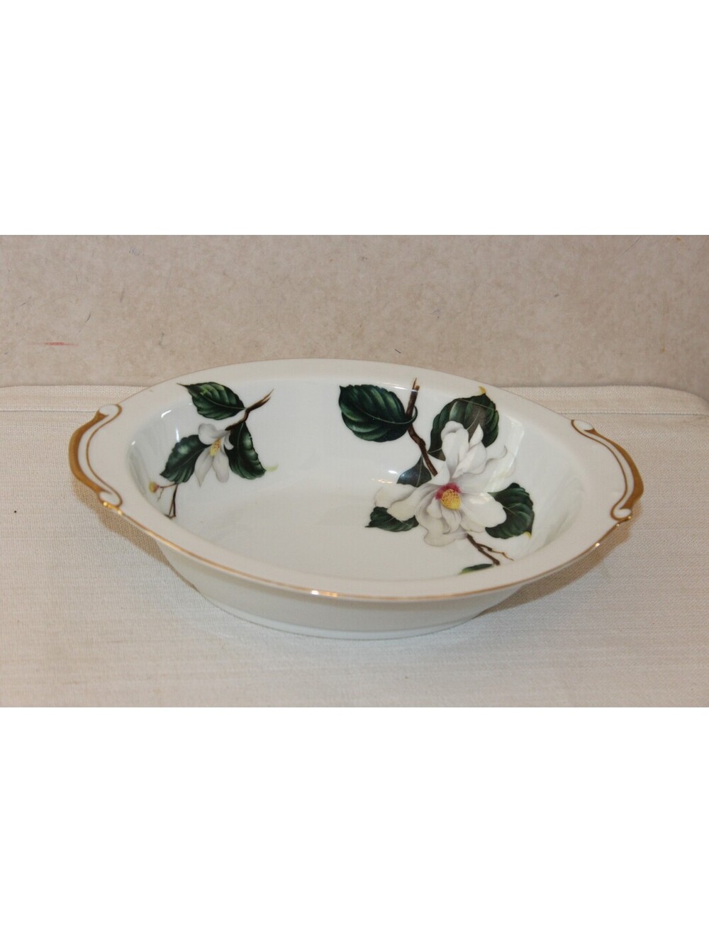 Vintage Seyei Japan Camellia Fine China Oval Serving Bowl